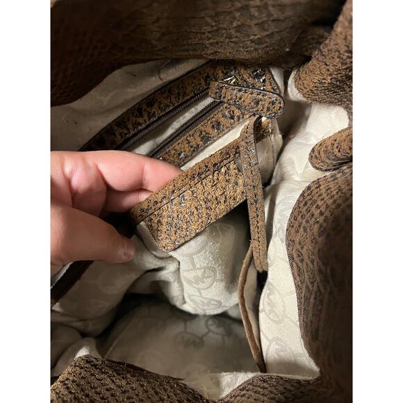 Michael Kors Large Hamilton‎ Crocodile Brown Tote! Rare Purse Bag - Picture 13 of 14